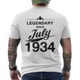 90Th Birthday 90 Year Old Born In July 1934 Vintage Men's T-shirt Back Print