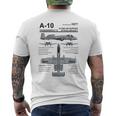 A-10 Thunderbolt Ii Warthog Military Jet Spec Diagram Men's T-shirt Back Print