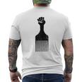 Afro Hair Pick Fist Black Pride Black History V2 Mens Back Print T-shirt