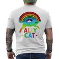 Ally Cat Lgbt Pride Ally Cat With Rainbow Men's T-shirt Back Print