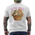 Alpha Cat Male Ironic Kitten Weird Y2k Humor Kittens Men's T-shirt Back Print