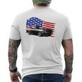 American Muscle Car With Flying American Flag For Car Lovers Mens Back Print T-shirt