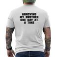 Annoying My Brother One Day At A Time Family Mens Back Print T-shirt