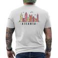 Atlanta Skyline Georgia Colorful City Souvenir Men's T-shirt Back Print