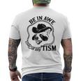 Autism Be In Awe Of My 'Tism Raccoon Cowboy Men's T-shirt Back Print