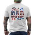 Best Dad Ever With Us American Flag Fathers Day Dad Lover Men's T-shirt Back Print
