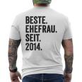 Beste Ehefrau Seit 2014 T-Shirt mit Rückendruck