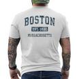Boston Massachusetts Ma Vintage Sports Navy Print Men's T-shirt Back Print