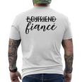 Boyfriend Fiancé Engagement Engaged Couple Matching Men's T-shirt Back Print