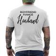 Boyfriend Fiancé Husband Just Married Wedding Matching Men's T-shirt Back Print