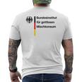 Bundesinstitut Für Gottlosen Mischkonsum Gottloser Ironie T-Shirt mit Rückendruck