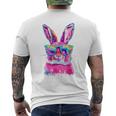 Bunny Face With Tie Dye Glasses Happy Easter Day Boy Kid Men's T-shirt Back Print