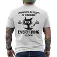 Cat I Survived 44 Years Of Marriage 44Th Wedding Anniversary Men's T-shirt Back Print
