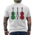 Cello Italian Flag Cellist String Musician Italy Men's T-shirt Back Print