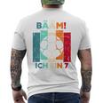 Children's Bäm Ich Bin 7 Sieben Jahre Boy 7Th Birthday Football T-Shirt mit Rückendruck
