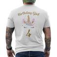 Children's Geburtstags 4 Jahre Mädchen Unicorn T-Shirt mit Rückendruck