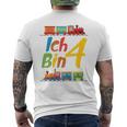 Children's Junge Geburtstag 4 Jahre Zug Railway Four Birthday T-Shirt mit Rückendruck