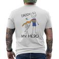 Daddy Is My Hero Drawing Super Dad For Father From Son Daughter Kids Mens Back Print T-shirt