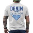 Denim Fabric Diamonds Stylish Skinny Jeans Lover Men's T-shirt Back Print