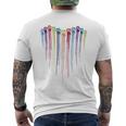 Dog Paws Heart Watercolors Painting Heart Dogs Paw Rainbow Men's T-shirt Back Print