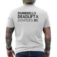 Dumbbells Deadlifts And Diapers American Flag Gym Workout Mens Back Print T-shirt