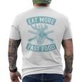 Eat More Fast Food Lustiger Hirsch Jagd Papa Witz Raglan T-Shirt mit Rückendruck