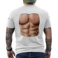 Fake Muscle Under Clothes Chest Six Pack Abs Men's T-shirt Back Print