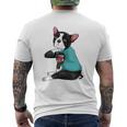 Father's Day Dog Dad Boston Terrier I Love Dad Tattoo Mens Back Print T-shirt