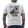 Flat Track Motorcycle Racing American Flag Speedway Dirt Men's T-shirt Back Print