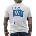 Fly The W Chicago Baseball Winning Flag DistressedMen's T-shirt Back Print