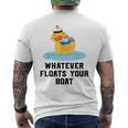 Cruise Ship Humour Whatever Floats Your Boat Cruising Men's T-shirt Back Print