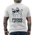 Retro Proud Cat Dad Showing The Finger For Cat Lovers Mens Back Print T-shirt