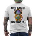 Saying Guten Morgen Ganz Thin Ice Gecko T-Shirt mit Rückendruck