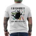 Gartenarbeit Weil Mord Falsch Ist Gardener Cat Gray S T-Shirt mit Rückendruck