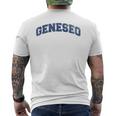 Geneseo New York Varsity Style Vintage Grey Men's T-shirt Back Print