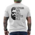 Husann Papa Grillmeister Held Griller Dad Grandpa Gray S T-Shirt mit Rückendruck