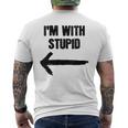 I'm With Stupid Right Arrow Men's T-shirt Back Print