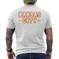 Kc Red Yellow Kansas City Red Striped Retro Kc Fan Local Men's T-shirt Back Print