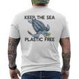 Keep The Sea Plastic Free Turtle With Bag Protect Earth Meme Men's T-shirt Back Print