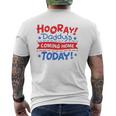 Kids Daddy's Coming Home Today Deployment Homecoming Mens Back Print T-shirt