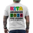 Kinder Kita Abgänger 2024 Schulkind Schule Letzter Tag Einschulung T-Shirt mit Rückendruck