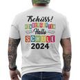 Kinder Tschüss Kindergarten Hallo Schule 2024 Kita Abgänger T-Shirt mit Rückendruck
