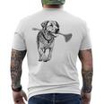 Lacrosse Dog Vintage Retro Lacrosse Stick Men's T-shirt Back Print