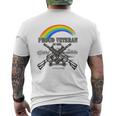 Lgbtq July 4Th American Flag Rainbow Proud Veteran Mens Back Print T-shirt