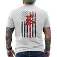 Lineman American Flag Electric Cable Lineworker Men's T-shirt Back Print