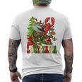 Louisiana Cajun Christmas Crawfish Pelican Alligator Xmas Men's T-shirt Back Print