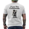 I Love You California Bear State Hug Mens Back Print T-shirt