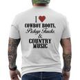 I Love Cowboy Boots Pick Up Trucks And Country Music Men's T-shirt Back Print