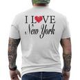 I Love Ny New York Heart Men's T-shirt Back Print