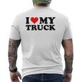I Love My Truck Red Heart Truck I Heart My Truck Mens Back Print T-shirt